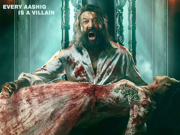 Sanjay Dutt in Baaghi 4 long hair ponytail look, intense villain style poster