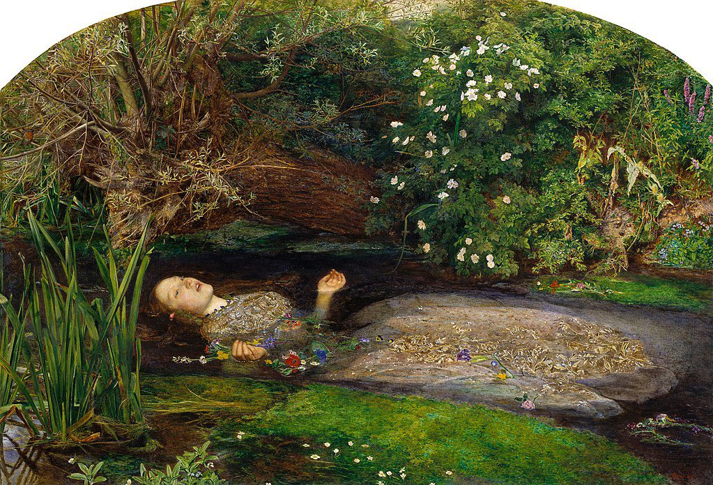 Ophelia painting by John Everett Millais, 1851–1852, inspiring Taylor Swift’s The Fate of Ophelia track from her 12th album The Life of a Showgirl