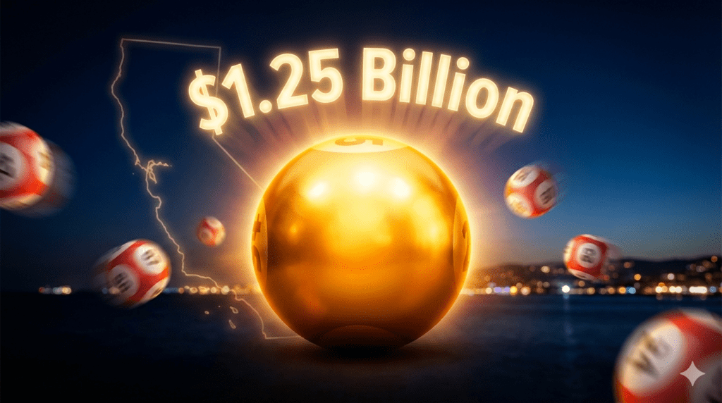 $1.25 billion Powerball jackpot illustration representing one of the largest lottery drawings in U.S. history