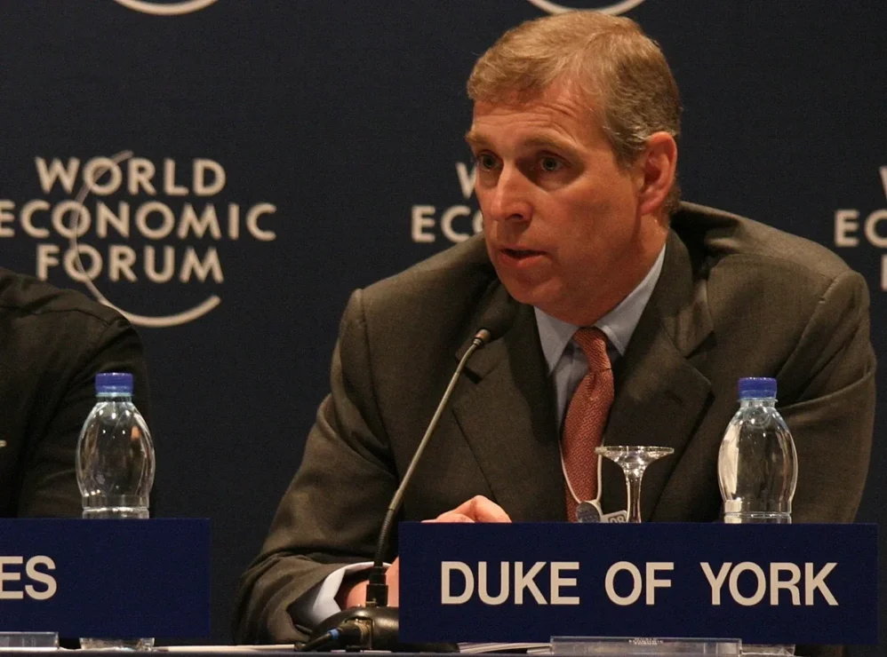 Prince Andrew Duke of York speaking at the World Economic Forum on the Middle East 2008 in Sharm el‑Sheikh, Egypt.