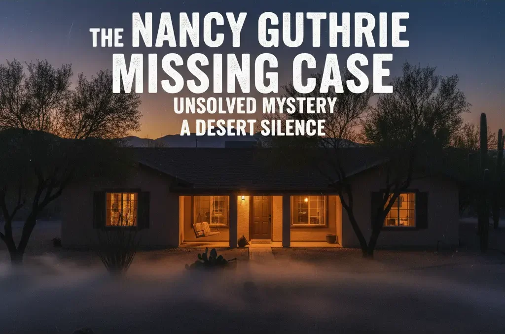 Illustration of masked suspect at Nancy Guthrie home surveillance camera view